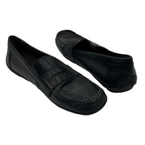 GEOX Blue Flat Penny Loafer Driving Shoes Size 39 Women's